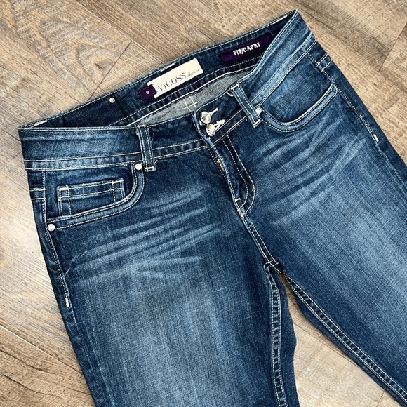 VIGOSS Crop Capris Denim Blue Jean bottoms - Picture 8 of 12